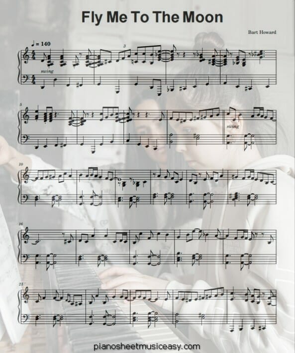 fly me to the moon piano printable free sheet music for piano 