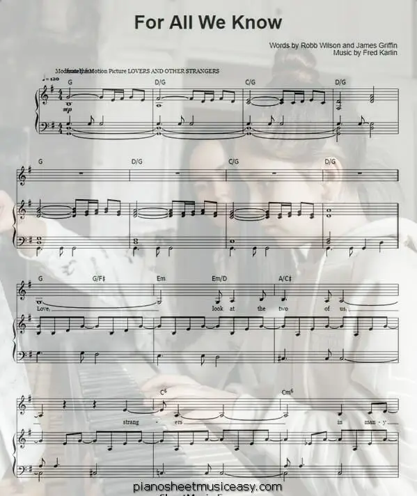 for all we know printable free sheet music for piano 