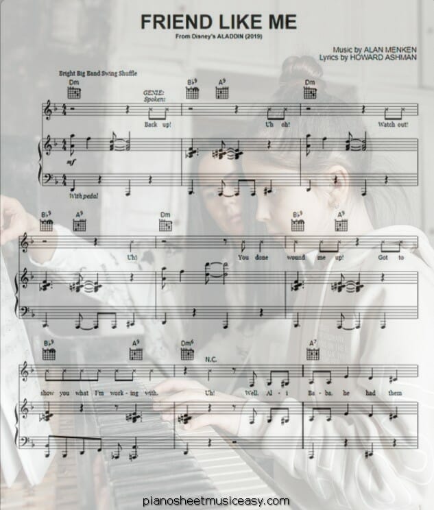 friend like me printable free sheet music for piano 