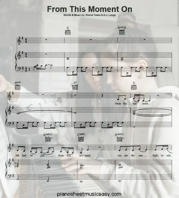 from this moment on printable free sheet music for piano 