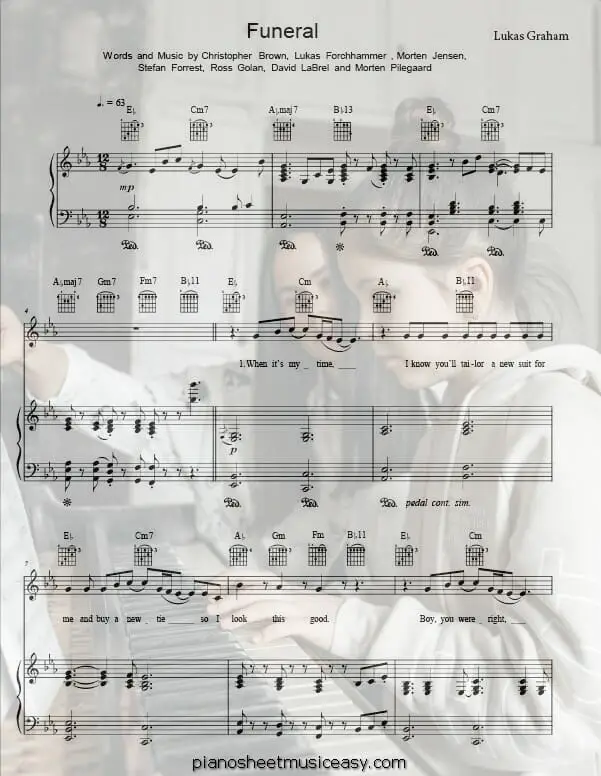 funeral printable free sheet music for piano 