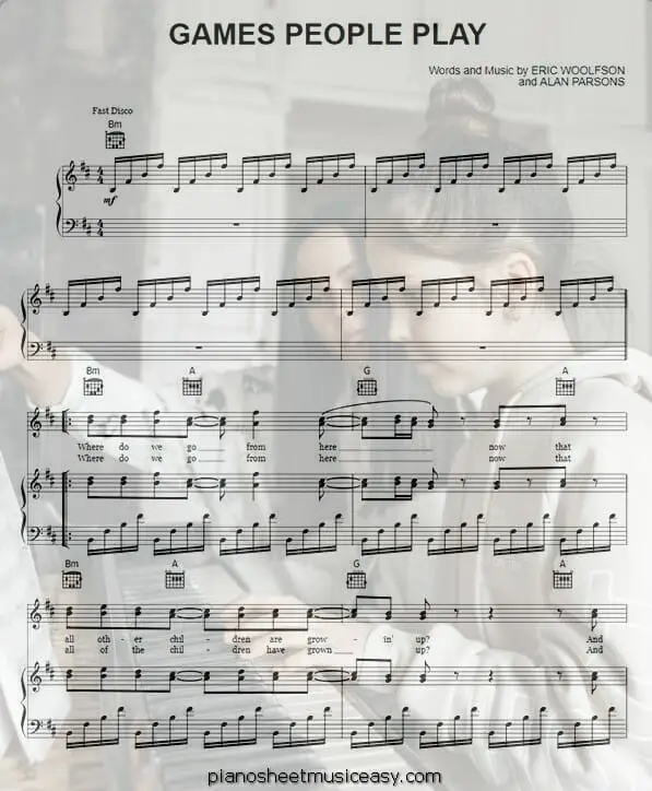 games people play printable free sheet music for piano 