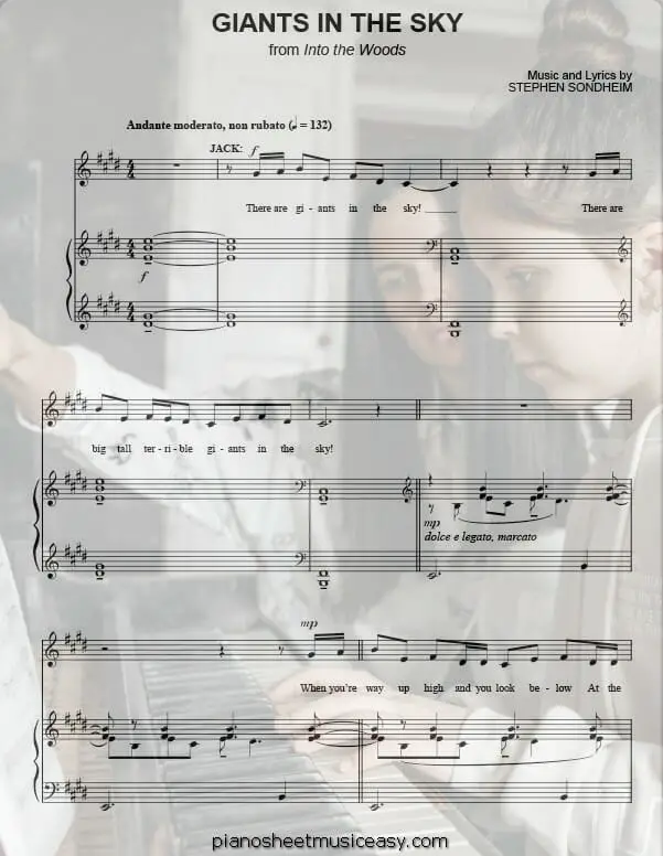 giants in the sky printable free sheet music for piano 