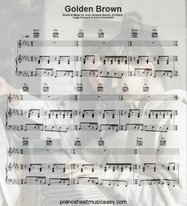 golden brown printable free sheet music for piano 