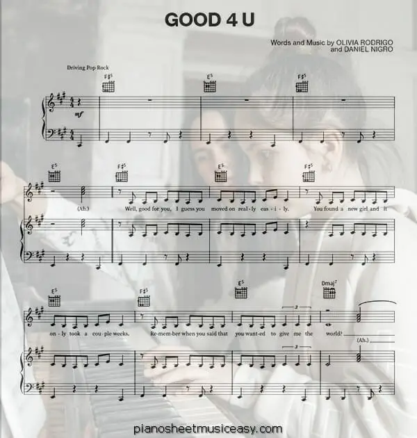 good 4 u printable free sheet music for piano 