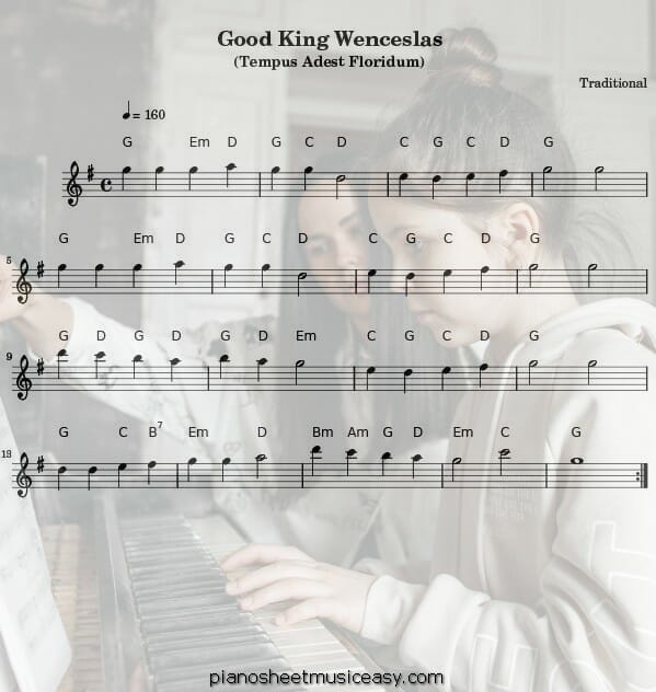 good king wenceslas flute printable free sheet music for piano 