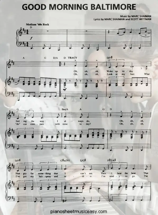 good morning baltimore printable free sheet music for piano 