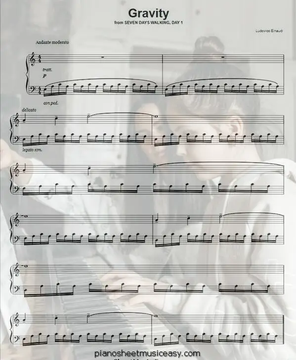 gravity ludovico einaudi printable free sheet music for piano 