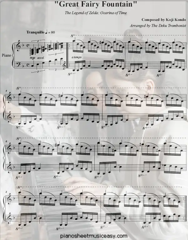 great fairy fountain printable free sheet music for piano 