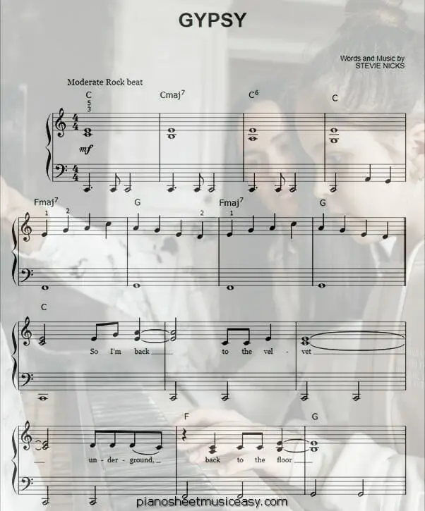 gypsy printable free sheet music for piano 