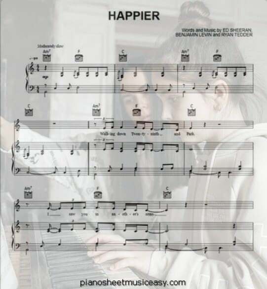happier ed sheeran printable free sheet music for piano 