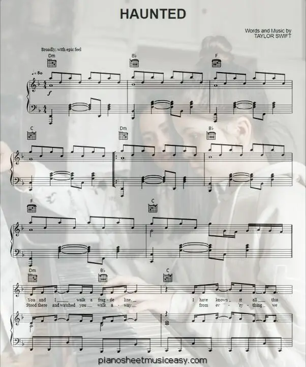 haunted printable free sheet music for piano 