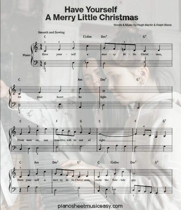 have yourself a merry little christmas printable free sheet music for piano 