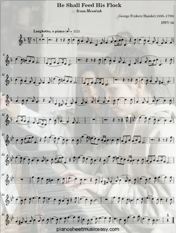 he shall feed his flock flute printable free sheet music for piano 