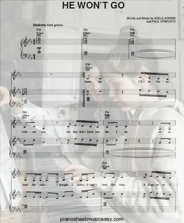 he wont go printable free sheet music for piano 