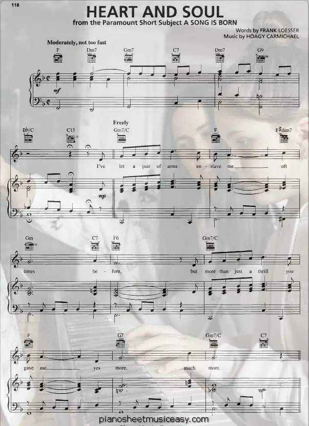 heart and soul printable free sheet music for piano 