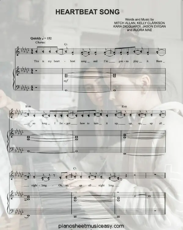 heartbeat song printable free sheet music for piano 