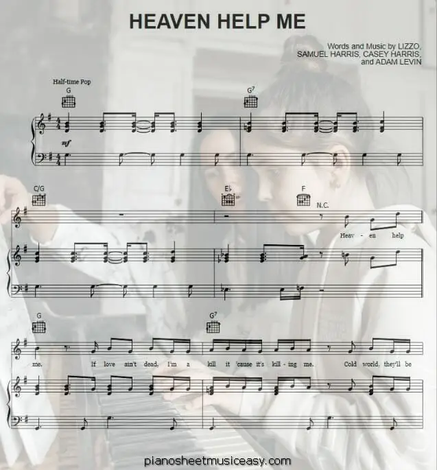 heaven help me printable free sheet music for piano 