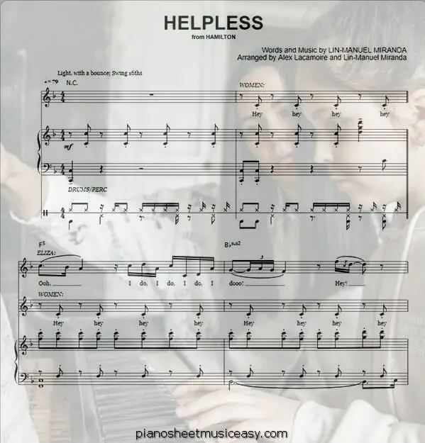 helpless printable free sheet music for piano 