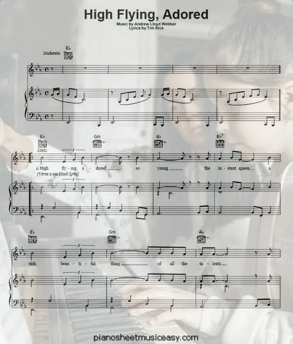 high flying adored printable free sheet music for piano 