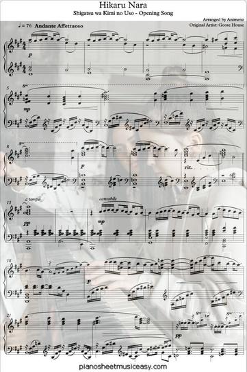 Free Sheet] Hikaru Nara [光るなら] Violin Cover With Easy Sheet Music - Goose  House 