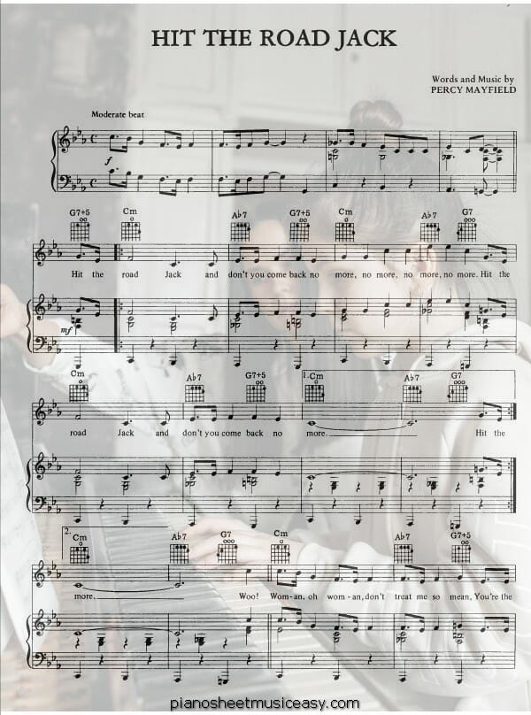 hit the road jack printable free sheet music for piano 