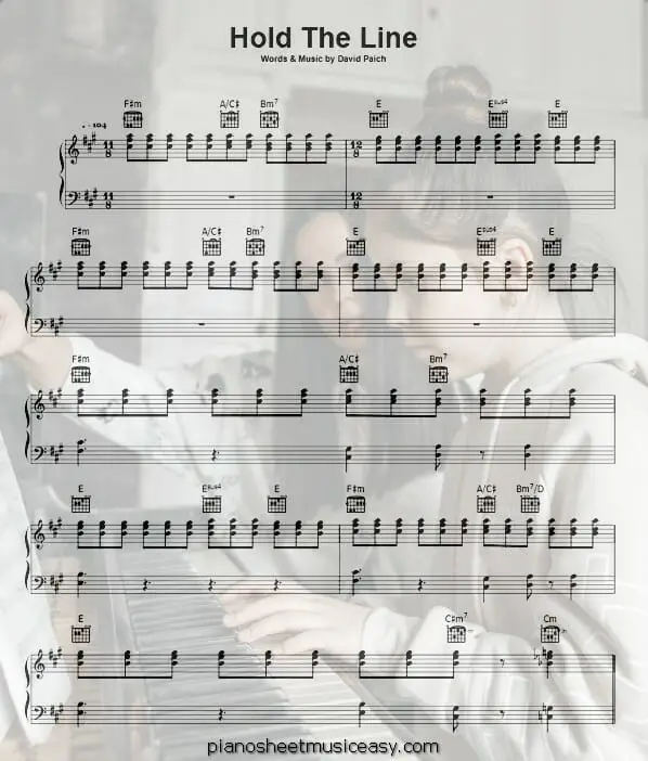 hold the line printable free sheet music for piano 