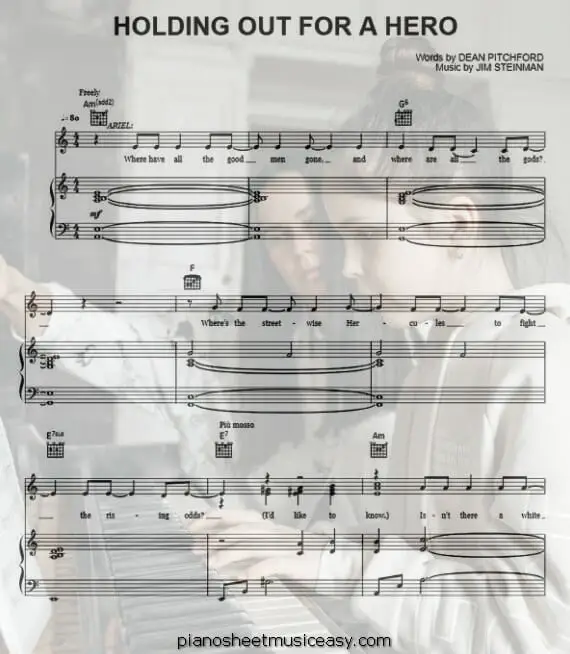  holding out for a hero printable free sheet music for piano 