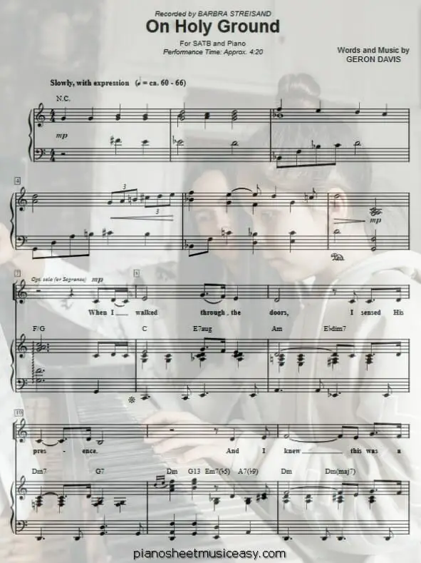 holy ground printable free sheet music for piano 