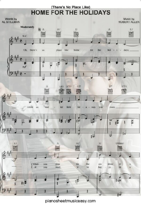 home for the holidays printable free sheet music for piano 