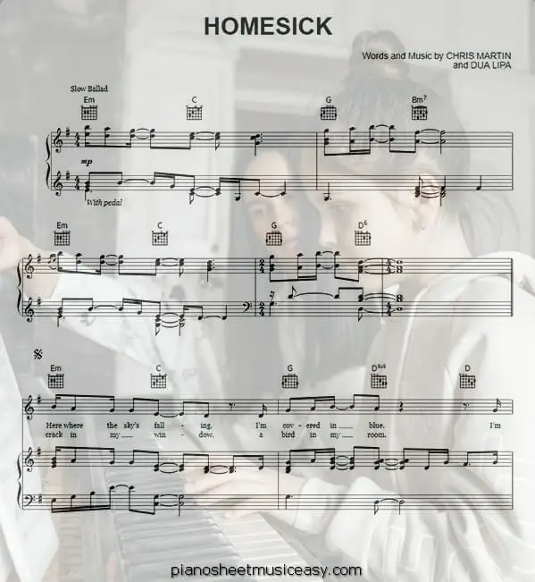 homesick printable free sheet music for piano 