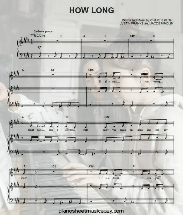 how long printable free sheet music for piano 