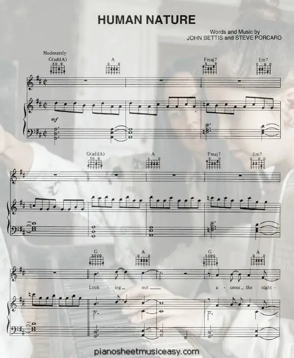 human nature printable free sheet music for piano 