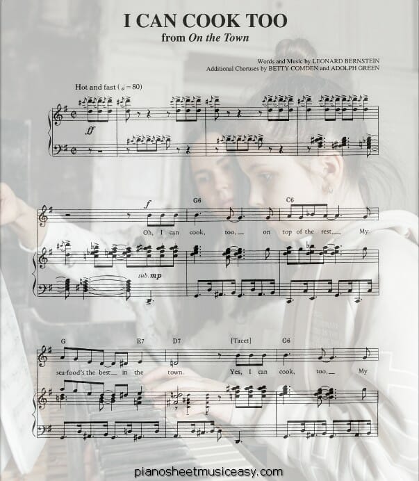 i can cook too printable free sheet music for piano 