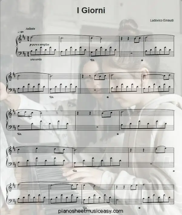 i giorni printable free sheet music for piano 