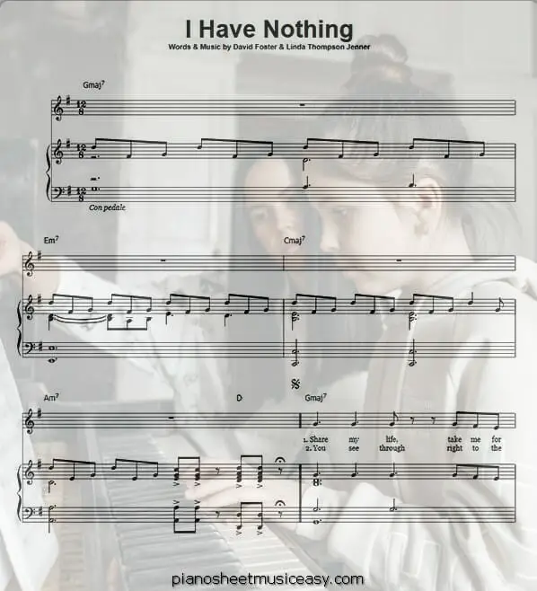 i have nothing printable free sheet music for piano 