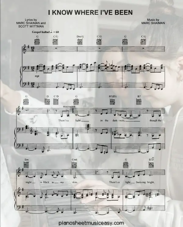 i know where ive been printable free sheet music for piano 