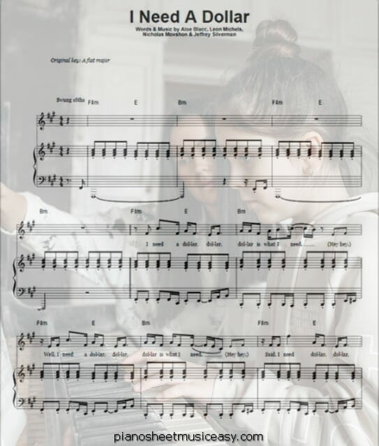 i need a dollar printable free sheet music for piano 