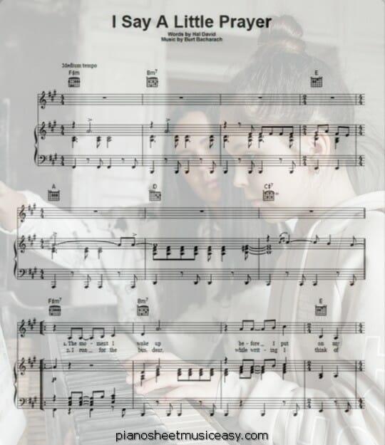 i say a little prayer printable free sheet music for piano 
