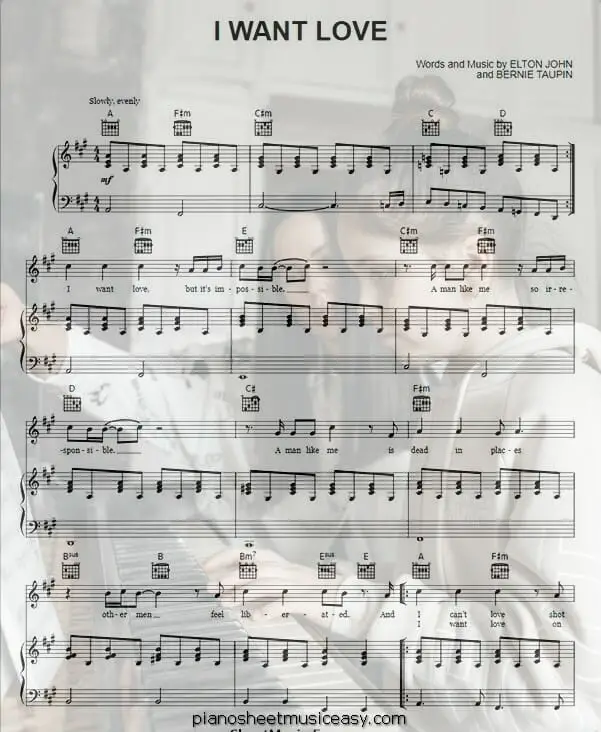 i want love printable free sheet music for piano 