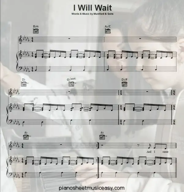 i will wait printable free sheet music for piano 