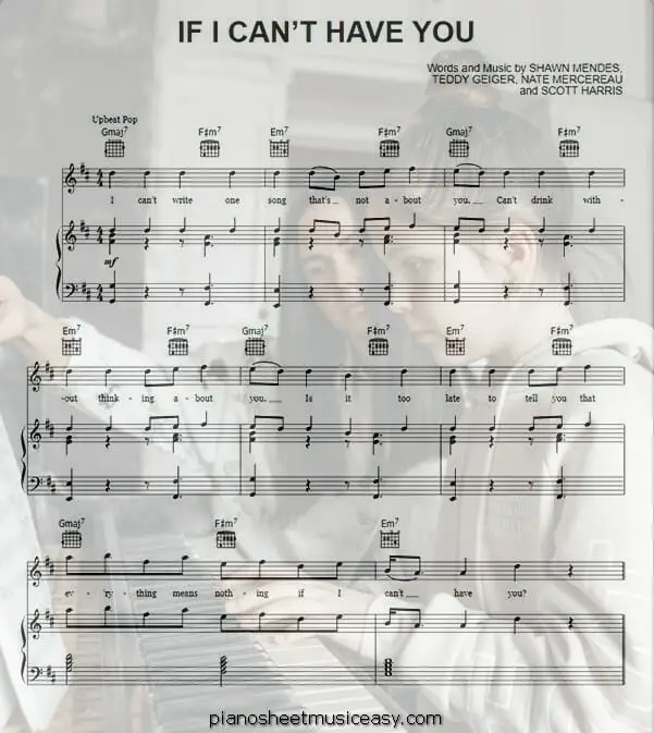 if i cant have you printable free sheet music for piano 