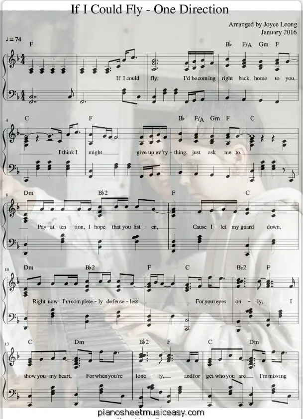 if i could fly printable free sheet music for piano 