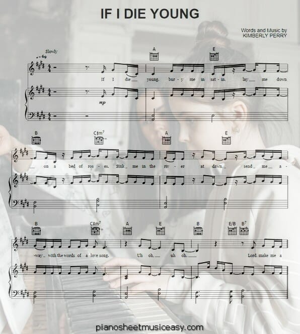 if i die young printable free sheet music for piano 