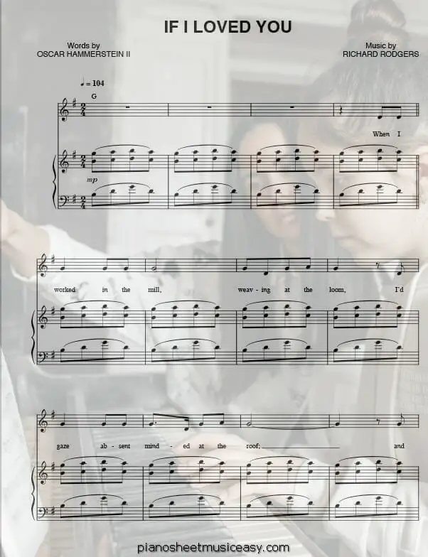 if i loved you printable free sheet music for piano 