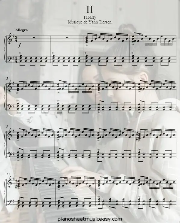 ii printable free sheet music for piano 