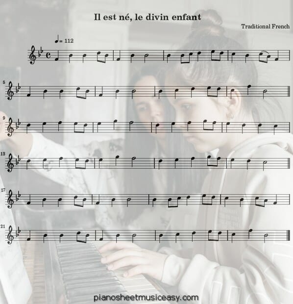 il est ne le divin enfant flute printable free sheet music for piano 
