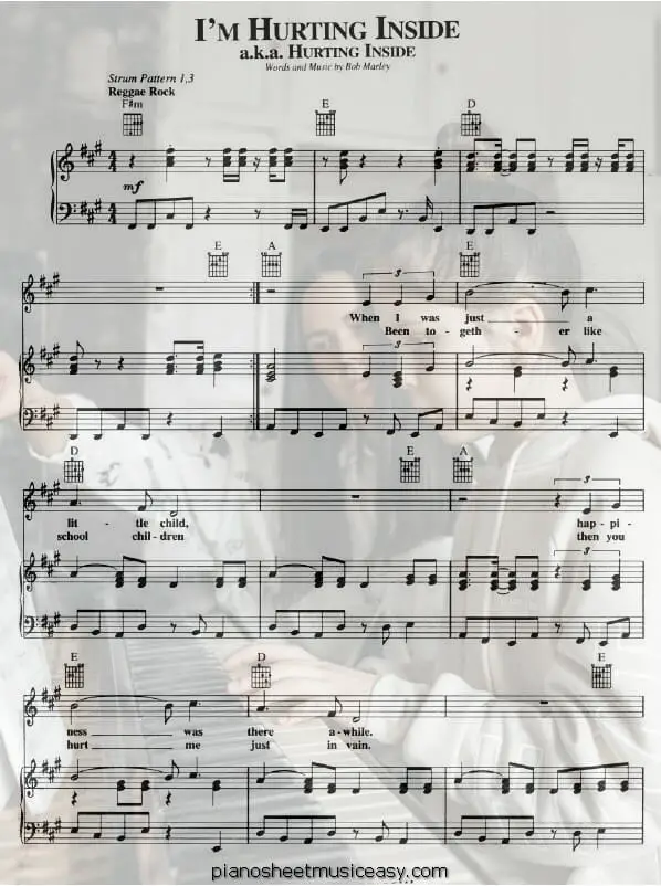 im hurting inside printable free sheet music for piano 
