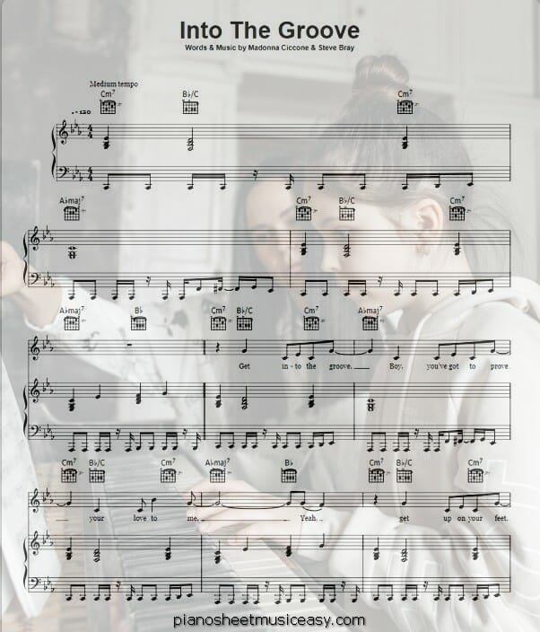 into the groove printable free sheet music for piano 