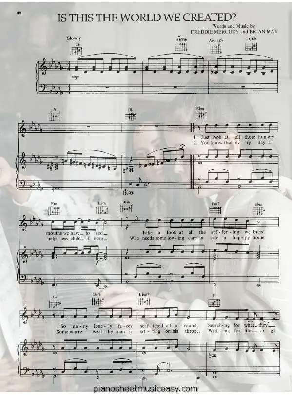 is this the world we created printable free sheet music for piano 